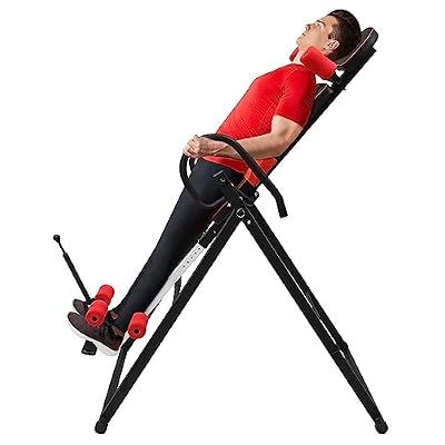 Gravity Heavy Duty Inversion Table Back Stretcher Machine,Foldable Inversion Table Teeter Machine for Back Pain Relief Therapy w/Headrest, Adjustable Protective Belt,330 lbs Capacity