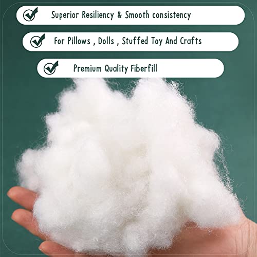 Image of LOKUNN 5.3oz /150g Polyester Fiber Fill, (2.12oz~3.97lb) Stuffing Pillow Filling Stuffing Cushion Filling, Batting High Resilience Fill Fiber for Stuffed Animals /DIY Crafts