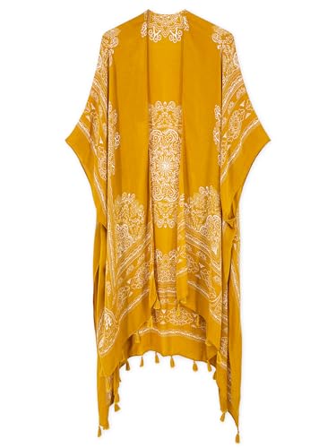 Image of Spicy Sandia Kimonos for Women Floral Beach Cover Up Loose Swimsuit Bathing Suit Coverup Cardigan for Summer Swimwear