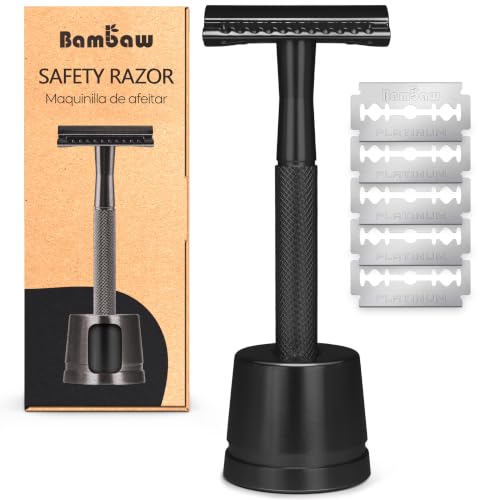 Bambaw Double Edge Safety Razor with 5 Safety...