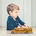 VICASKY 2pcs Alloy School Bus for Ages Pull Back Simulation Vehicles with Metal Body Realistic Design for Boys and Interactive Play