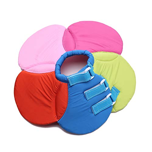Image of Dog Collar, Pet Cone E-Collar Flower Soft Elizabethan Waterproof Grooming Recovery Protecive Adjustable Collar for Puppy Small Medium Dogs (M Neck:11-13in, Rainbow)