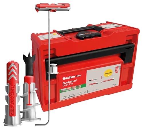 fischer DuoLine Systainer-Box M137 713-teiliges Dübelset 6-10 mm Durchmesser 30-80 mm Länge DuoPower DuoTec und DuoBlade für mehr Funktion Leistung und Sicherheit für Profis und Heimwerker