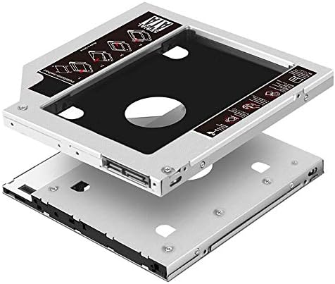 Rts SSD HDD Caddy 12.7mm Aluminum 2nd Hard Disk Drive Caddy Case Adapter for Universal Laptop CD/DVD-ROM Optical Bay (12.7MM)