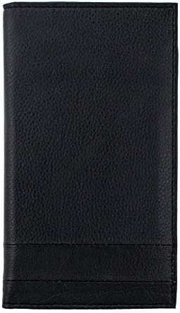 Men's Long Leather Bifold Wallet Card Case|Cheque Book Holder|Holiday Christmas Gift Free Size Black
