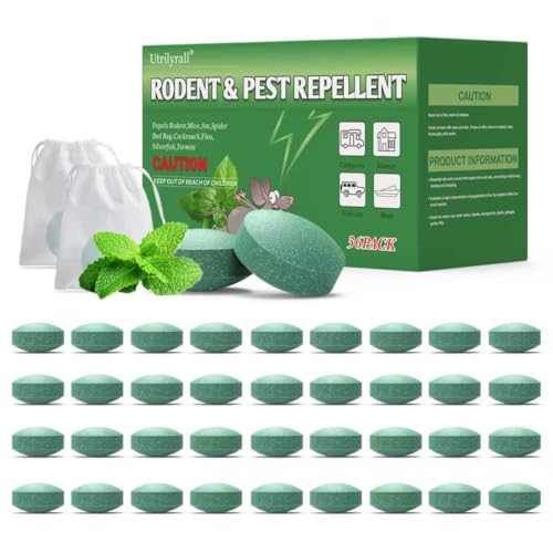 36 Pack Mouse Rodent Repellent - Peppermint Oil Based Indoor & Outdoor Rodent Repellent for House,...