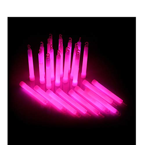 25er Pack Power-Knicklichter/Knicklicht (15cm) inkl. Spezialhaken und Befestigungsband - pink leuchtend für Party, Festival, Outdoor oder als Dekoration