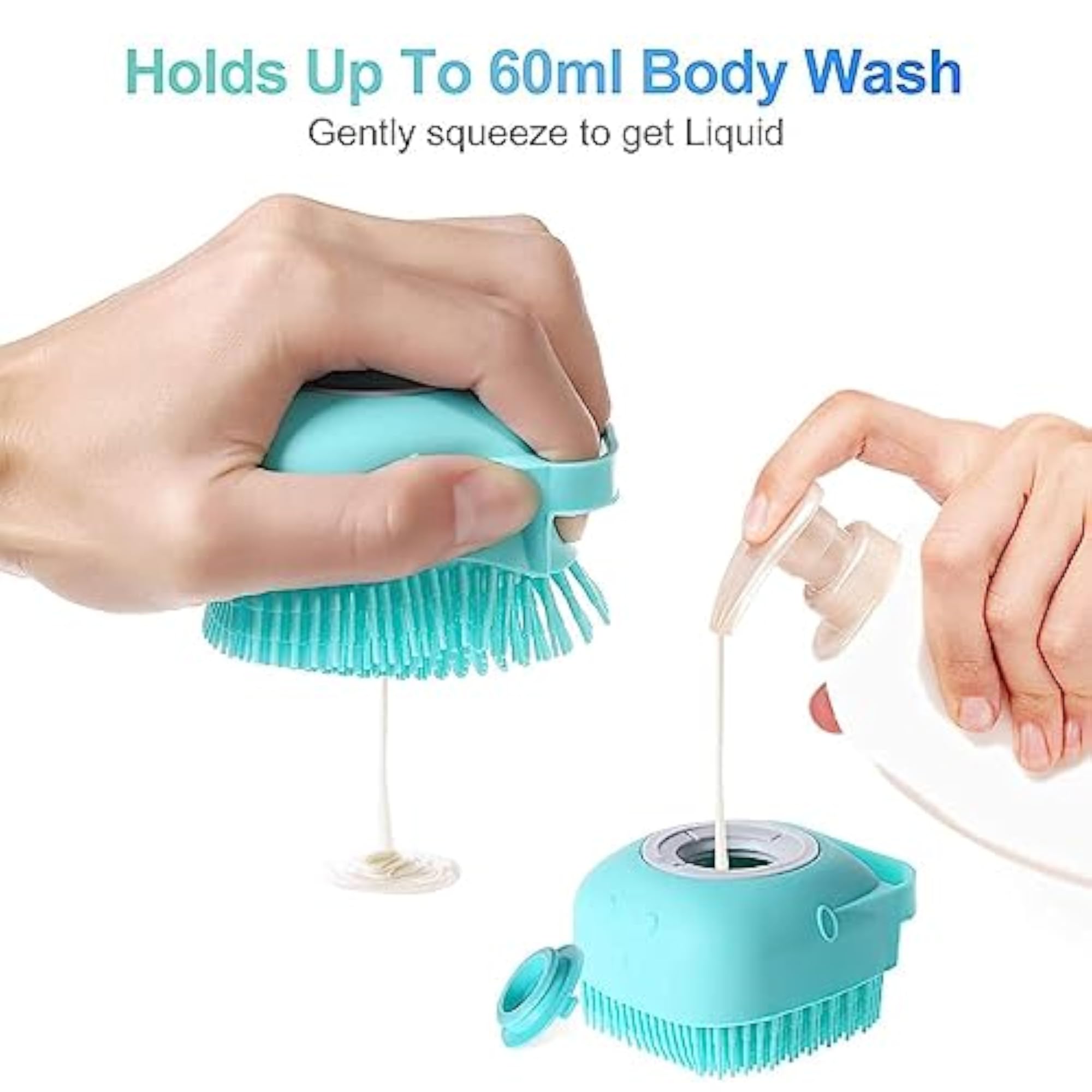 Silicone Body Scrubber Bath Brush with Soap Dispenser