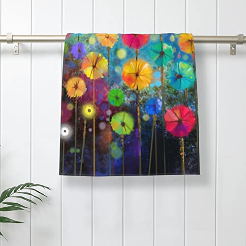 Hand Towel Spring Floral Watercolor Flower Painting Face Washcloths Fingertip Bath Towels 27.5 X 15.7 Inch Microfiber Quick Dry Absorbent Kitchen Dish Cloth Bathroom Beach Gym Hotel Salon Spa Sport #TOP4