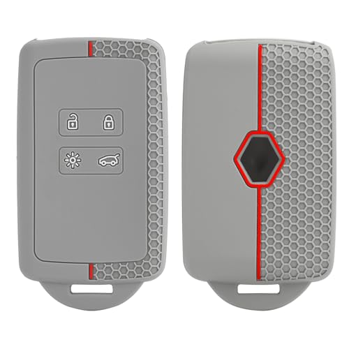 Lot de 2 Coques de clé de Voiture pour Renault Clio Megane Koleos Kadjar Kangoo Twingo Talisman Captur Espace Dacia Duster Coque- Coque de clé en Silicone -...