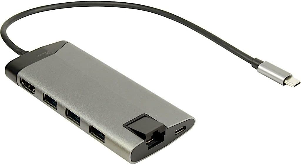 Inter-Tech GDC-802 Hub USB Tipo C con HDMI 4K y RJ45