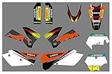 □ Zustand: 100% nagelneu Wjyfexble Motorräder Grafiken Aufkleber Aufkleber Kits für KTM SX EXC 125 200 250 300 380 400 1998 1999 2000 WYJHN (Color : Black)