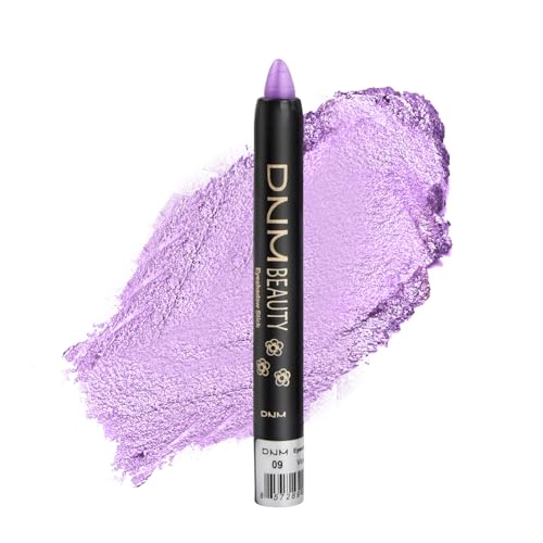 Impermeable Sombra de Ojos en Barra Brillo, Cremosa Sombra de Ojos Altamente Pigmentada, Shimmer eyeshadow Stick Brillante, Matte Eyeshadow Pencil Crayon Crea Maquillaje de Ojos Purpurina (Violeta)