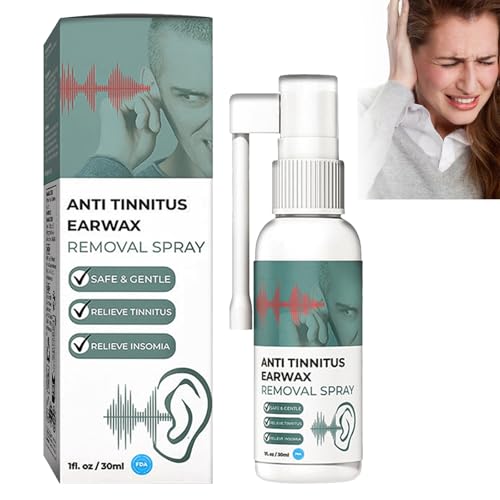 Acouphènes Spray Nettoyant pour Cérumen,Spray pour Soulager les Acouphènes,Spray Anti-Acouphènes pour le dos de Oreille,Spray Anti-Acouphènes Oreille,Soulagement des Acouphènes Auriculaires,30ML