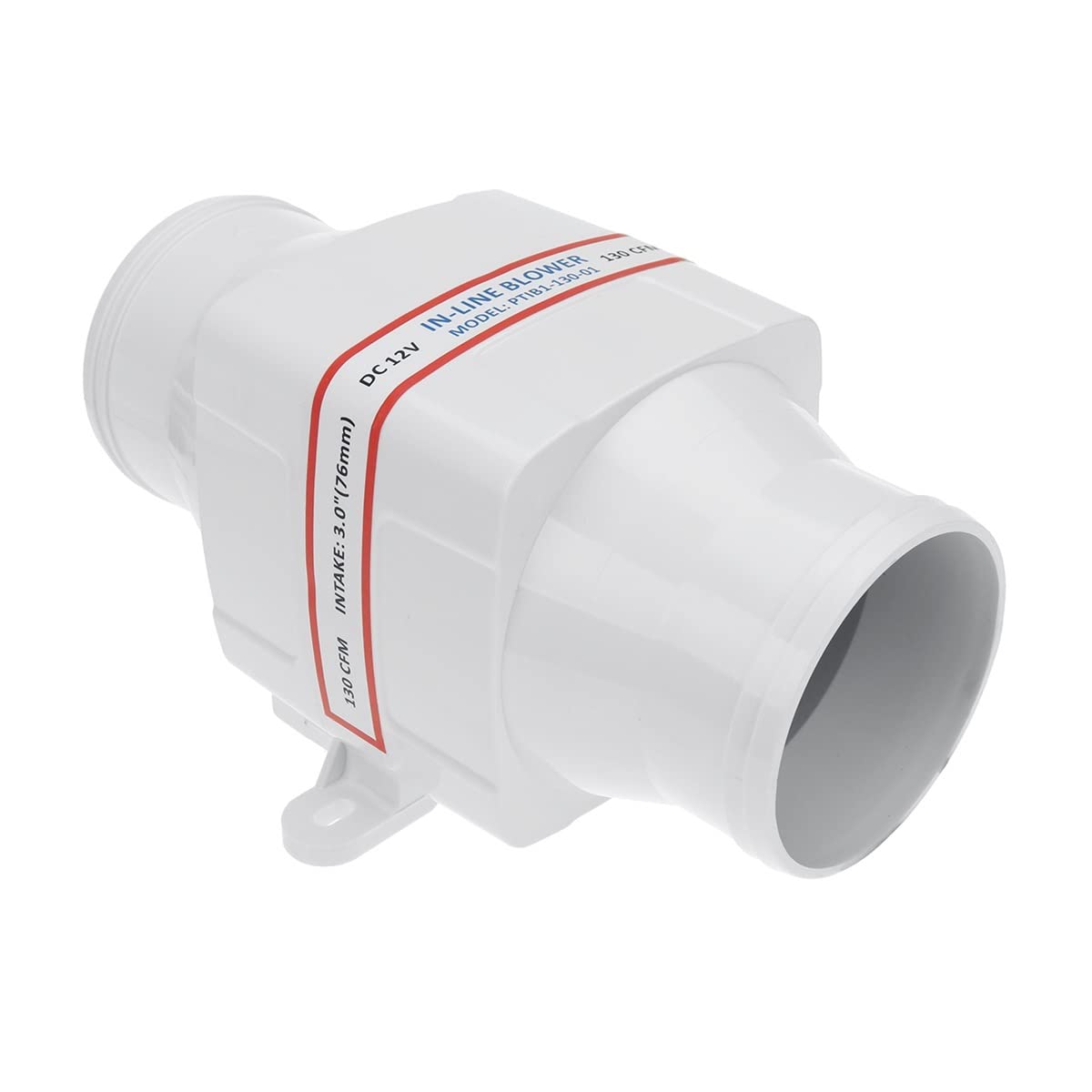 FEDONA 12-V 130CFM In-Line Air Blower Boat Bilge Engine Galley Marine Cabin Ventilation Fan Corrosion Resistant ABS Marine Boat Parts In-line Marine Bilge Fan Bilge In-line Blower