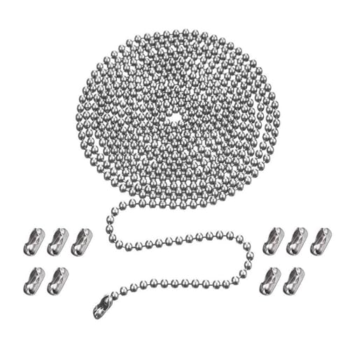 EVWGNPQRV Catena con Perline per Tende a Rullo, Catena a Sfere in Acciaio Inossidabile di Diverse Dimensioni, 2 m e 5, for la creazione Gioielli(5 Meters,6mm)
