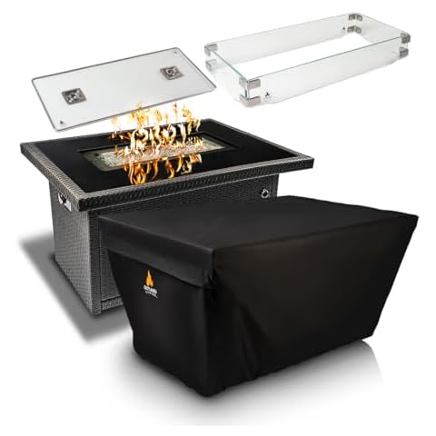 Fire Table & Accessory Set Combo - Series 403 Slate Grey Fire Table & 3-Piece Accessory Set Cover