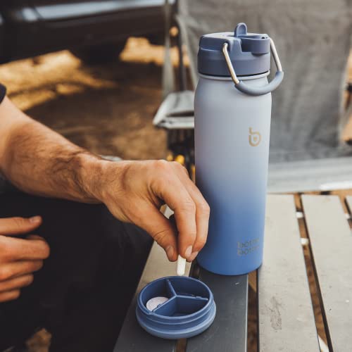 Bottle Bottle 24Oz Insulated Water Bottle Stainless Steel Sport Water Bottle With Straw And Adjustable Lid Daily Pill Organizer (Green Gradient) #TOP5