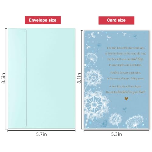 Image of Sympathy Card Gift for Loss of Husband dad son, Thinking of You Sympathy Greeting Card for Loss of Loved One, Memorial Condolence Card for Grieving Wife