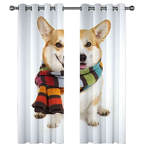 Rideaux occultants d'enfant 3D chiot jaune isolant thermique - 3