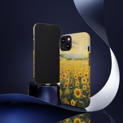 Champ de tournesol coque iPhone 13 rigide mate nature - 2