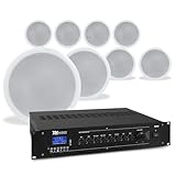 Power Dynamics CSPB5 - Juego de 8 Altavoces de Techo 100V con woofer de 5",Ideal para megafonía