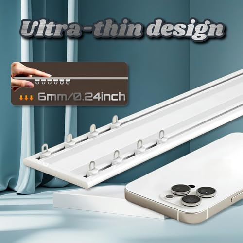 Barra deslizante de techo ultra fina de 6 mm para colgar cortinas sin ruidos 4