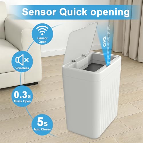 Lote de 2 Canecas de Basura Automáticas de 4 Galones Blanco miniatura 2