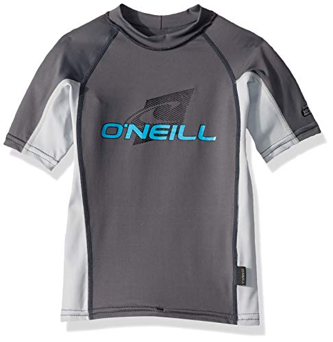 O'Neill Wetsuits Youth Premium Skins Upf 50+ Short Sleeve Rash Guard,Graphite/Grey,10