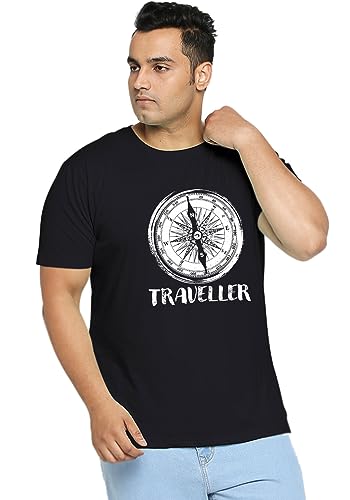 Image of Wear Your Opinion Men's S to 5XL Premium Combed Cotton Printed Half Sleeve T-Shirt (Design : Travel Compass)