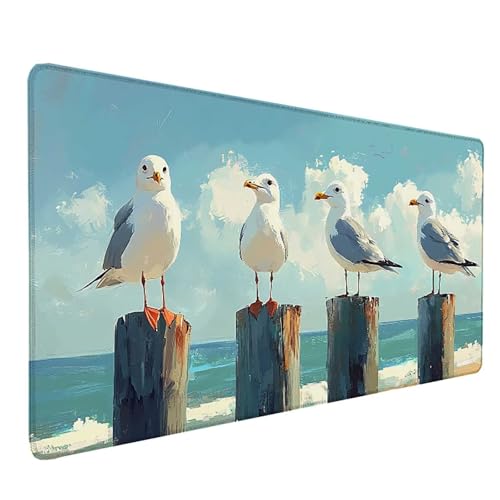 Tapis de souris XXL oiseau base caoutchouc antidérapant imperméable