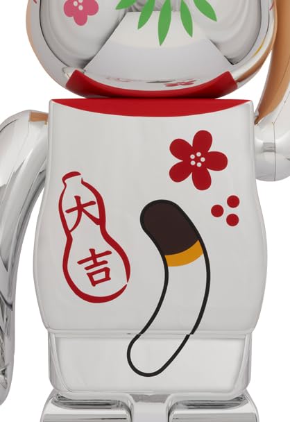 Amazon.co.jp: BE@RBRICK 招き猫 ペコちゃん 福 銀メッキ 1000％ : ホビー