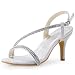 Elegantpark Women Open Toe High Heel Rhinestones Satin Prom Evening Sandals