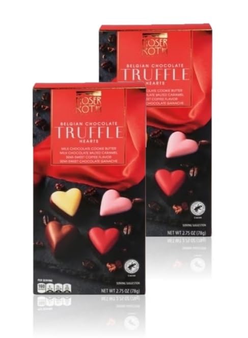 Moser Roth Belgian Chocolate Truffle Hearts, 2 Boxes