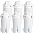 Amazon Basics Enhanced Replacement Water Filters for Pitchers, BPA-Free, WQA & NSF Certified, Compatible with Brita Pitchers & Drinking Water Filter Systems, 1 Year Supply, 6-Pack