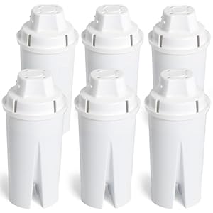 Amazon Basics Replacement Water Filters for Pitchers, Compatible with Brita, 6-Pack