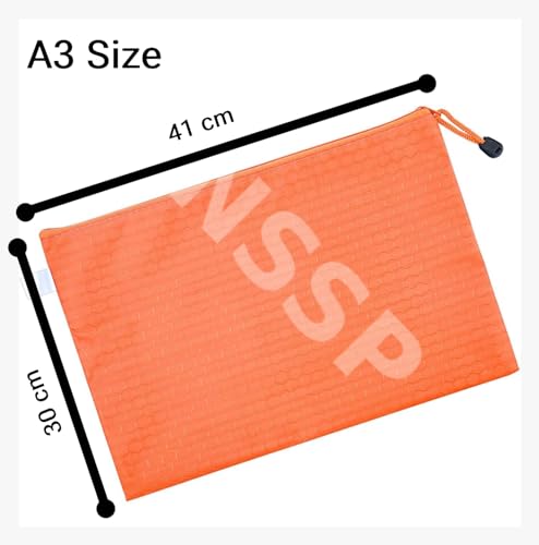 Image of Large Size Document Zip Bag /Pouch Multicolour (100, A3)