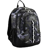 FUEL Mochila unissex grande com vários bolsos com fundo resistente à água, Camuflagem, Large, Escola
