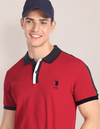 Image of U.S. POLO ASSN. Solid Slim Fit Polo T Shirts for Men - 100% Cotton, Half Sleeve Mens Tshirt