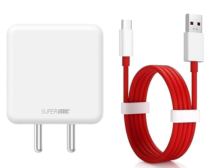 Image of Mifaso 80W SUPERVOOC Charger with 1m Type C Cable - Compatible with Oneplus, Realme, Redmi, Nothing, Oppo, Pixel & Other Smartphones Supporting Dash, Warp, Vooc Charging Standards - White