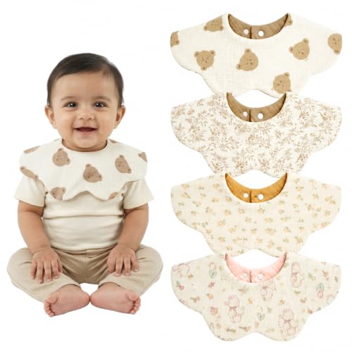 Image of SNOWIE SOFT Sleeved Bib Baby Bib with Pocket, Toddler Bib, Smock, Washable and Lightweight Waterproof Fabric, Fits Bibs for Baby 6 Months+