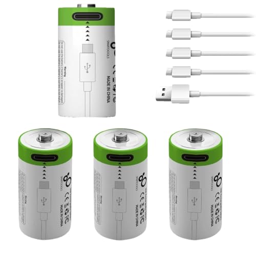 Baterías Recargables CR2 4 Pack con Cable USB Tipo C