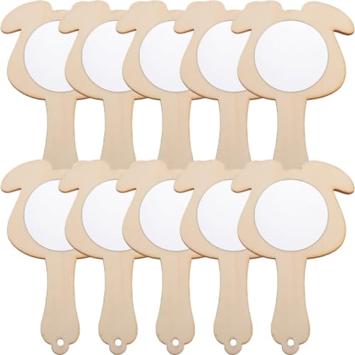 VICASKY 10Pcs Unfinished Small Mirrors for DIY Craft Projects for Home Decoration and Family Activities Mirror Accessories for Creative Play and Learning