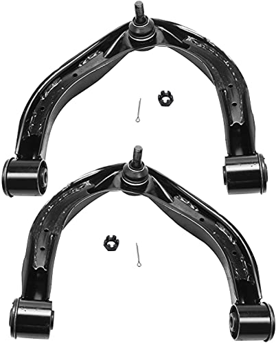 Image of Detroit Axle - 8pc Front End Kit for 2004-2015 Nissan Titan, 2005-2019 Armada, 2004-2013 Infiniti QX56, 2014-2019 QX80, 2 Upper Control Arms w /Ball Joints 4 Inner Outer Tie Rods 2 Boots Replacement