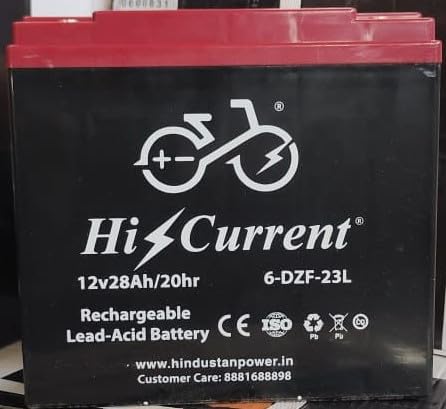 Close-up of Generic HI CURRENT E-BIKE BATTERY label