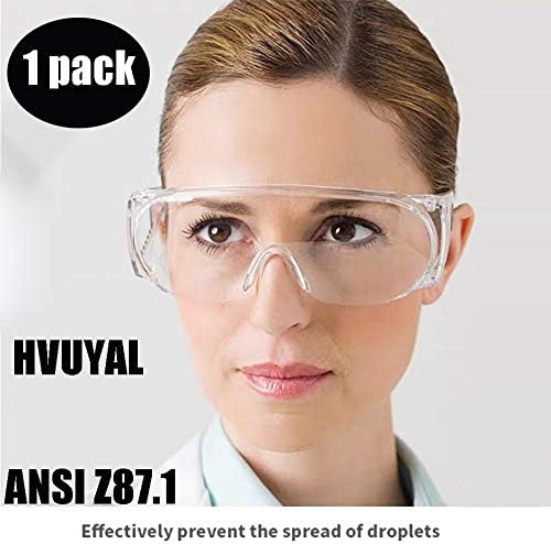 Protective Safety Goggle - Anti-Fog Goggles Against Liquid Splash Clear Lens Wide-Vision Adjustable Surgical Eyewear Unisex Eye Shield Spectacles