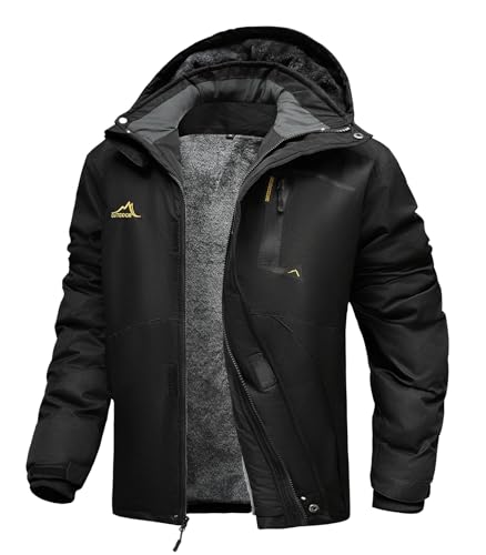 INVACHI Men's Winter Coats Waterproof Ski Snow Jacket Warm Fleece