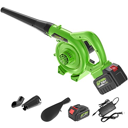 ACXZ Soplador de Hojas y aspiradora eléctrica sin Cable, barredora de jardín con batería de Iones de Litio de 21 V y Cargador para el Cuidado del césped, Coche, Ordenador