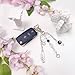 cioatu Y2K Aesthetic Keychains for Women Cute Flowers Star Cake Jellyfish Keychins Charms Kawaii Bag Purse Decor (Pink & Clear Bow)