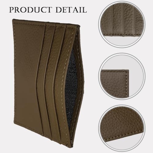 Image of WOXVM Credit Card Holder Wallet RFID Blocking Slim Credit Card Cases Holder Premium Leather Minimalist Front Pocket Small Wallet with 6 Card Slots and 1 Pockets for Men Women